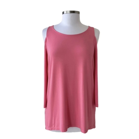 NYDJ Pink Cold Shoulder Quarter Sleeve Top Size Small - Picture 6 of 6